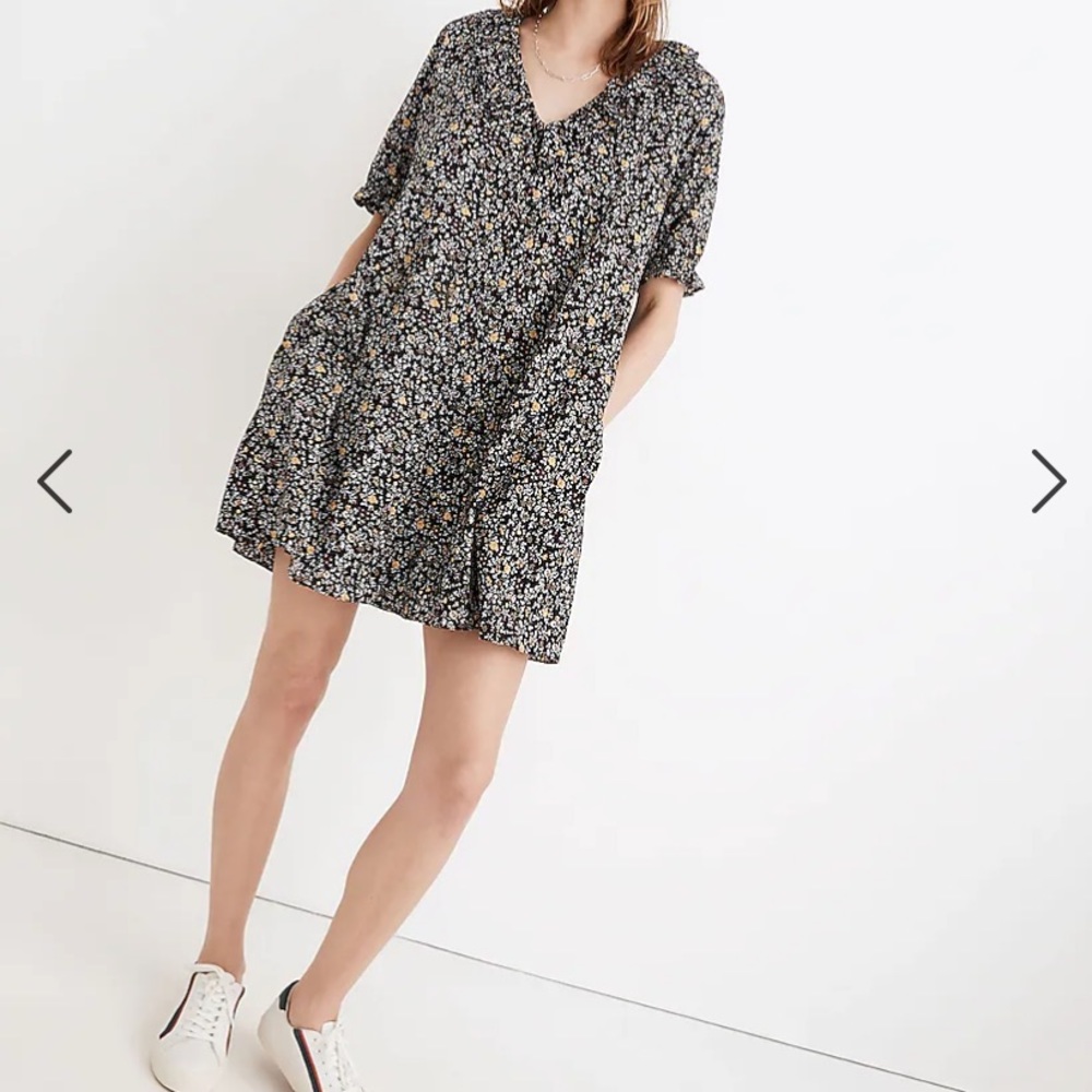 Madewell Ruffle Button-Front Trapeze Dress in Folkmagic Floral